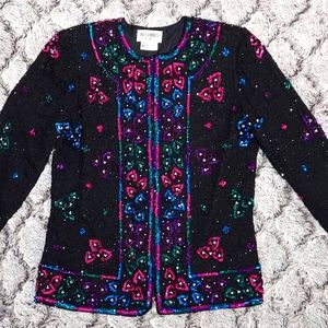 Beautiful Vintage Colorful Beaded Blazer